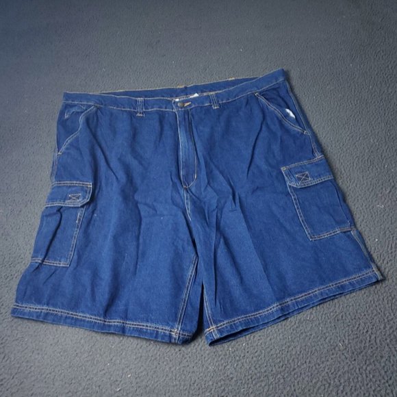King Size Denim Jean Shorts Big Mens 50 x10 Blue Cargo - Picture 1 of 8